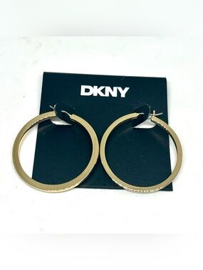 DKNY Shiny Gold Hoop Earrings